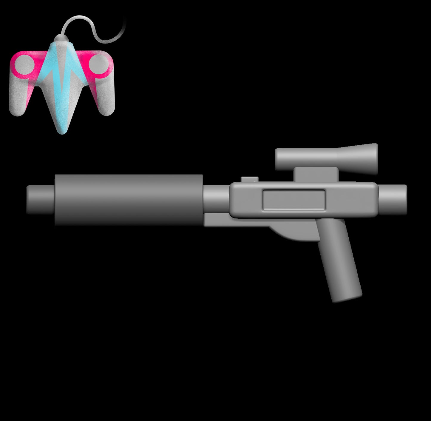 Short Blaster with Barrel (3D File)