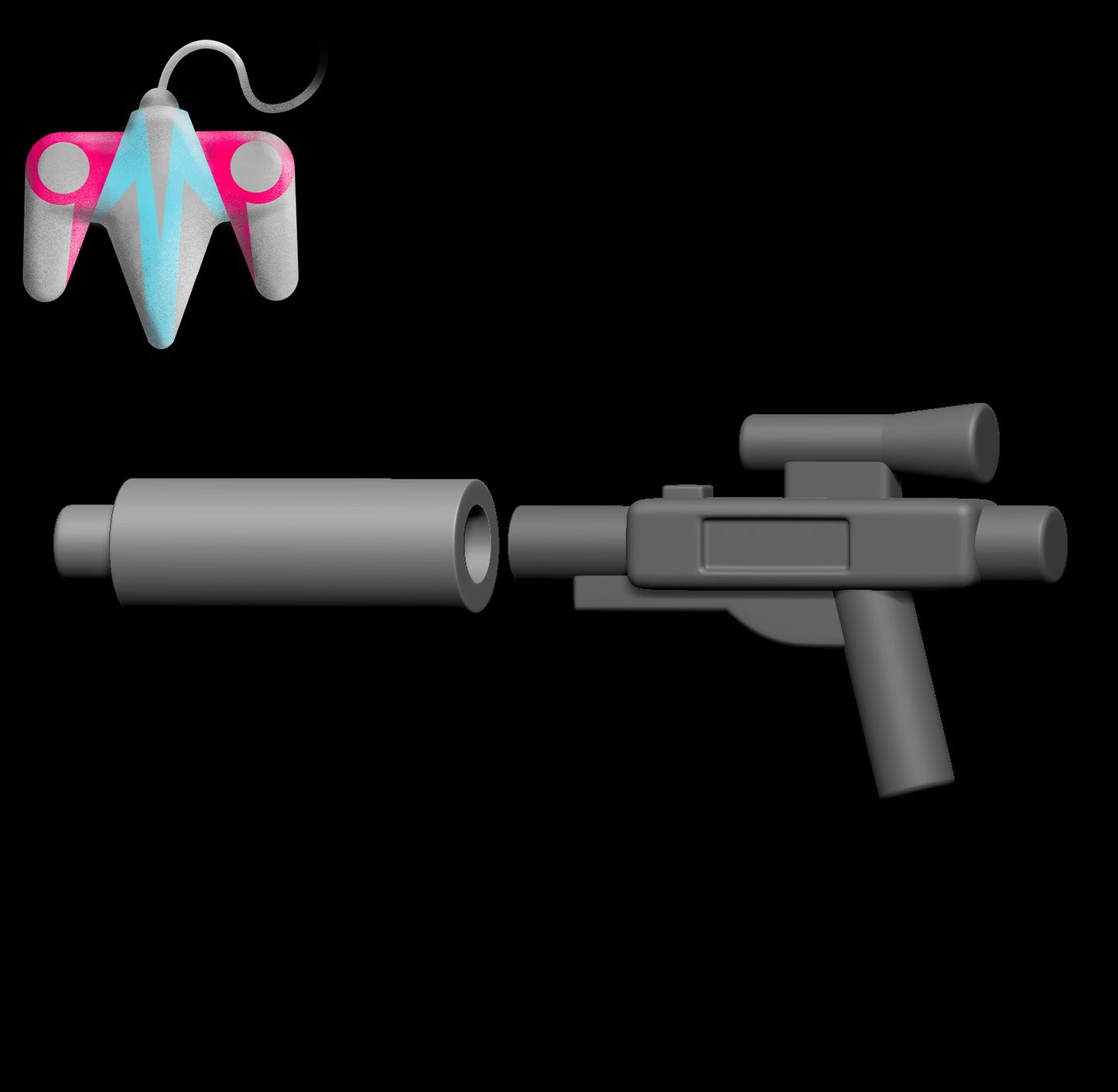 Short Blaster with Barrel (3D File)