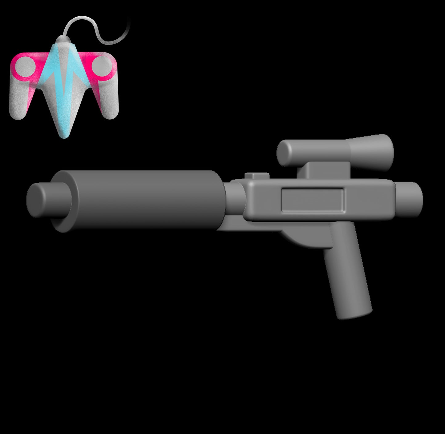 Short Blaster with Barrel (3D File)
