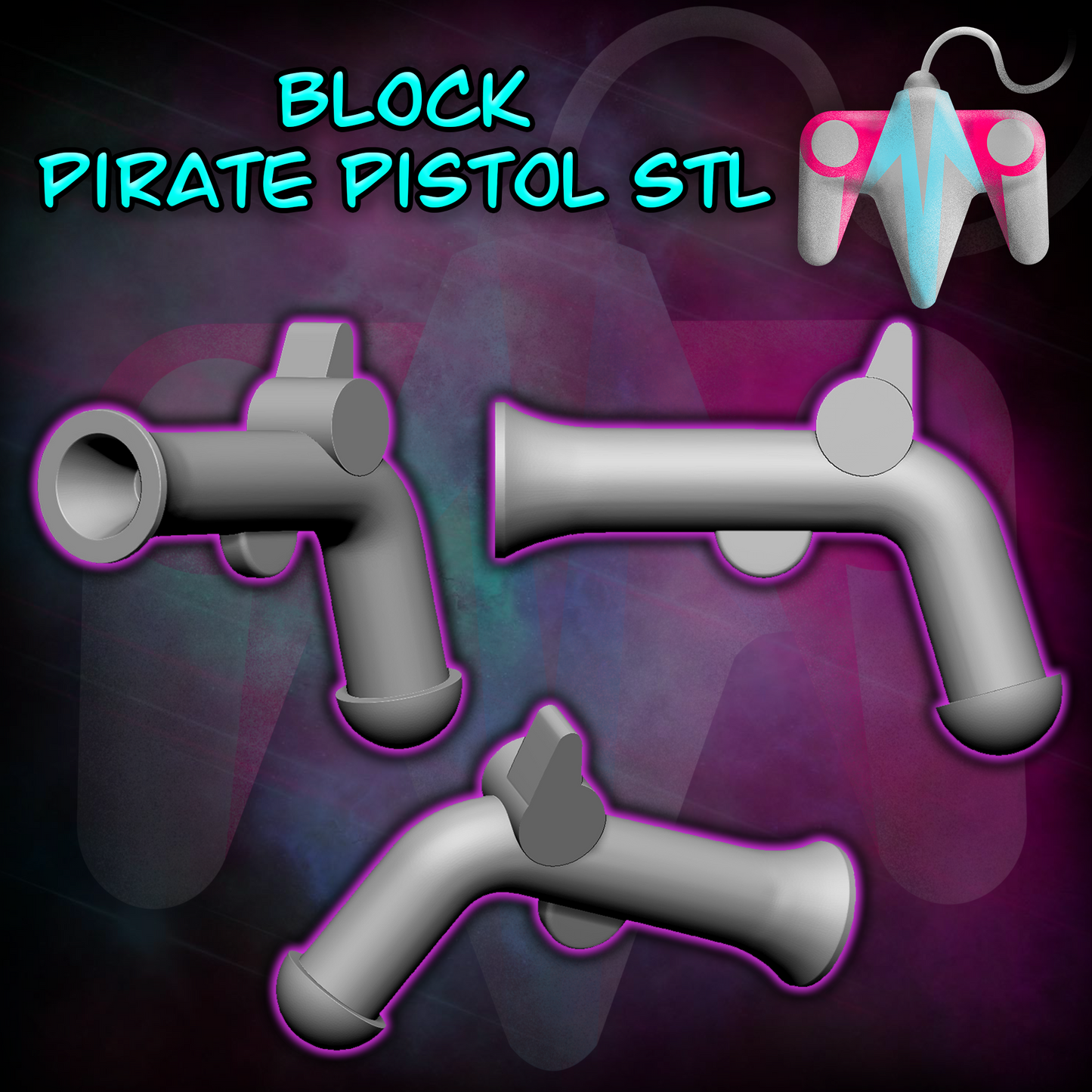 Block Pirate Pistol (3D File)