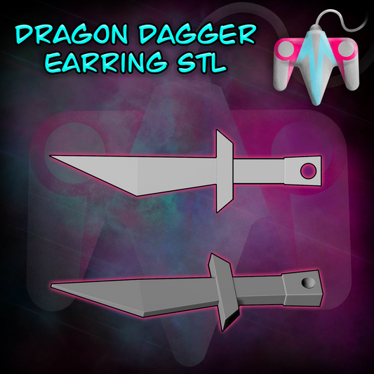 OSRS Dragon Dagger -Keychain/Earring (3D File)