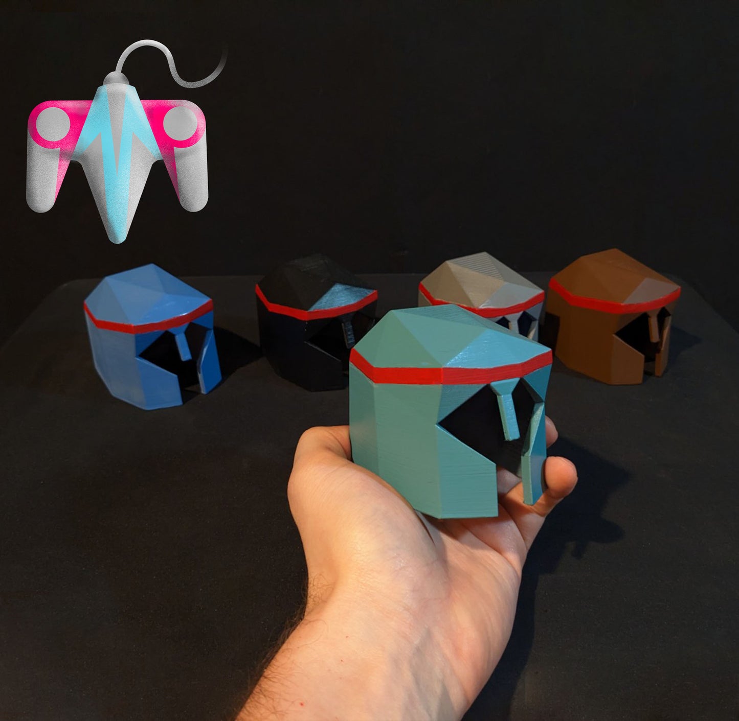 3D Printed OSRS Decor Med Helmets